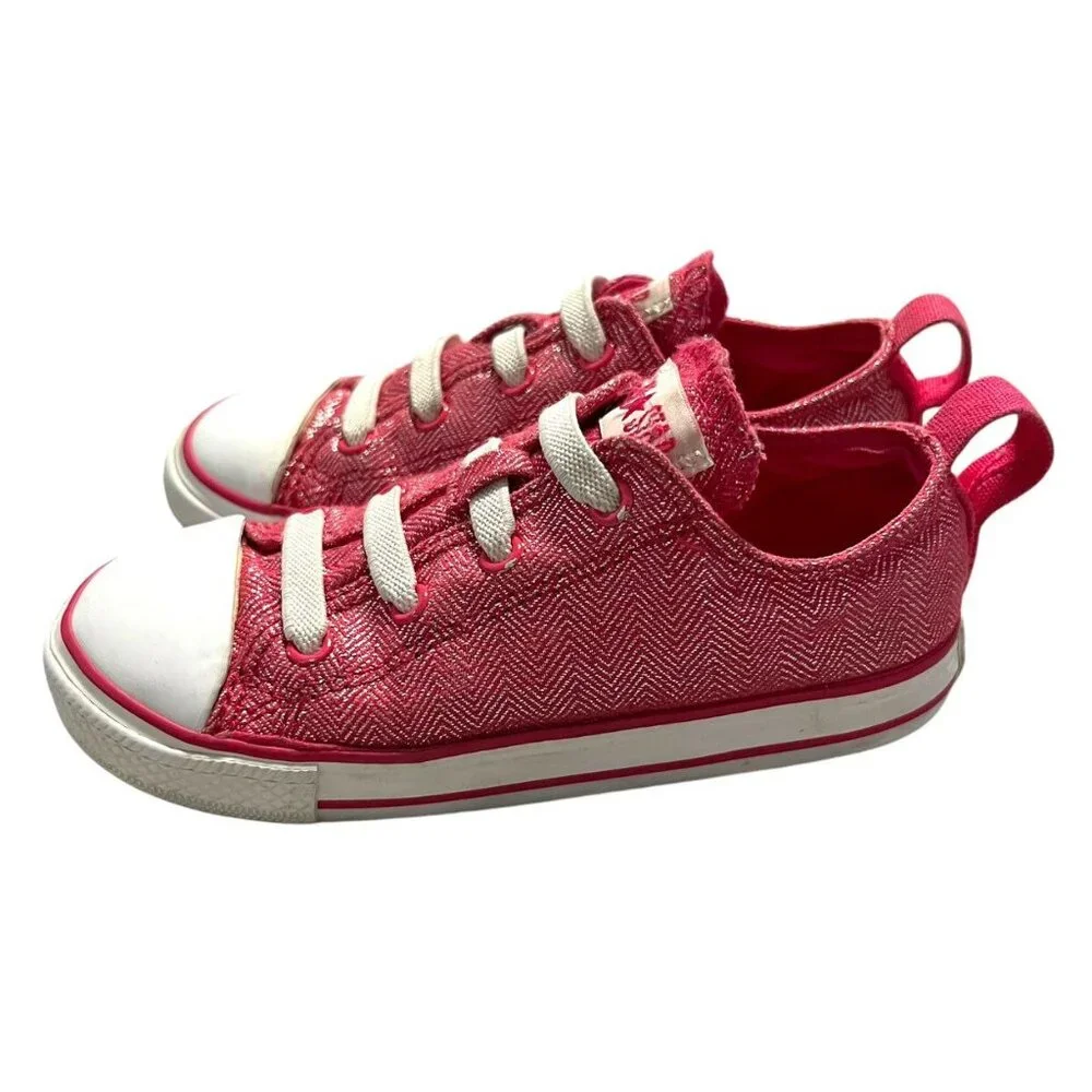 Converse All-Star Sz 10 Pink Metallic Slip On Sneakers